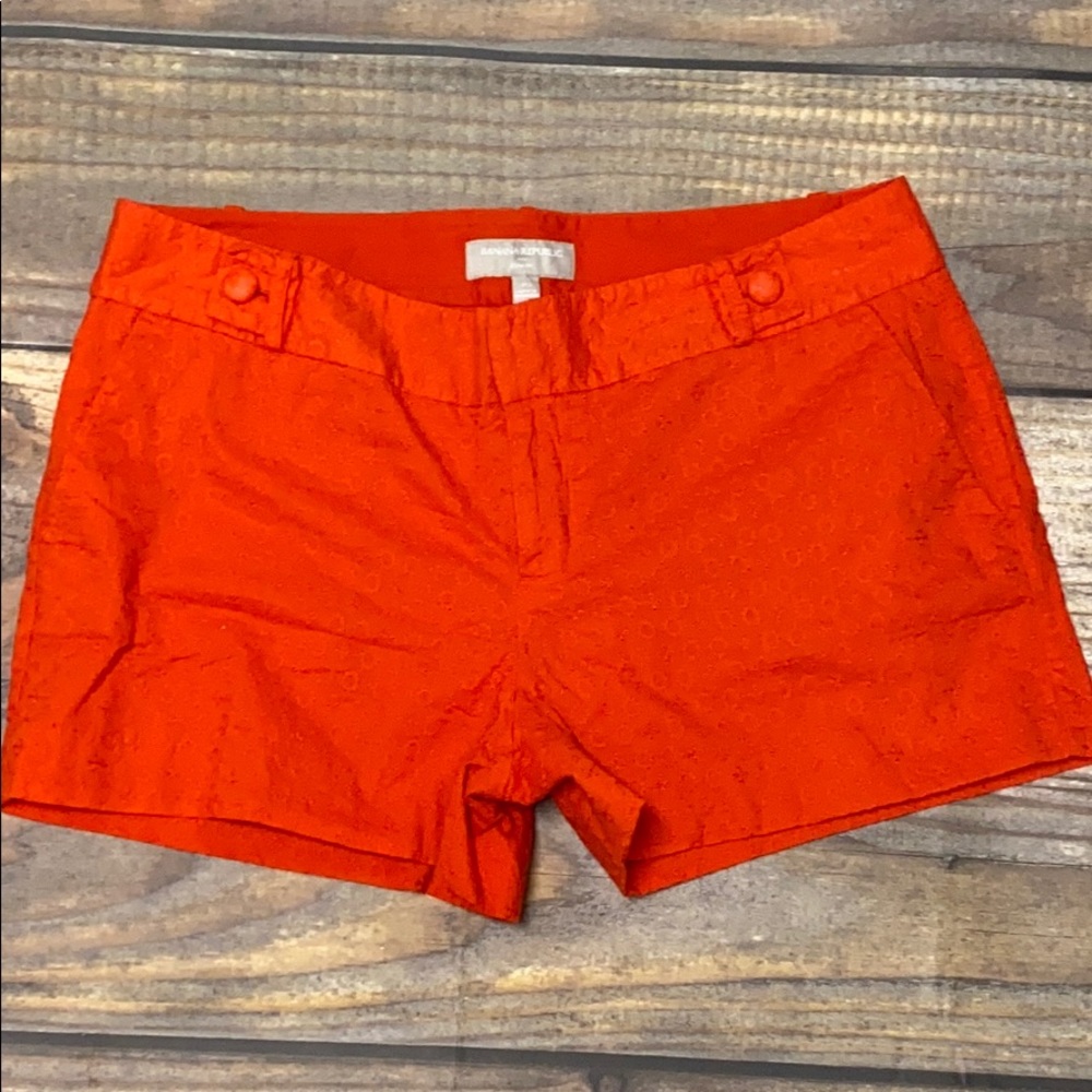 Orange Banana Republic Embroidered Shorts